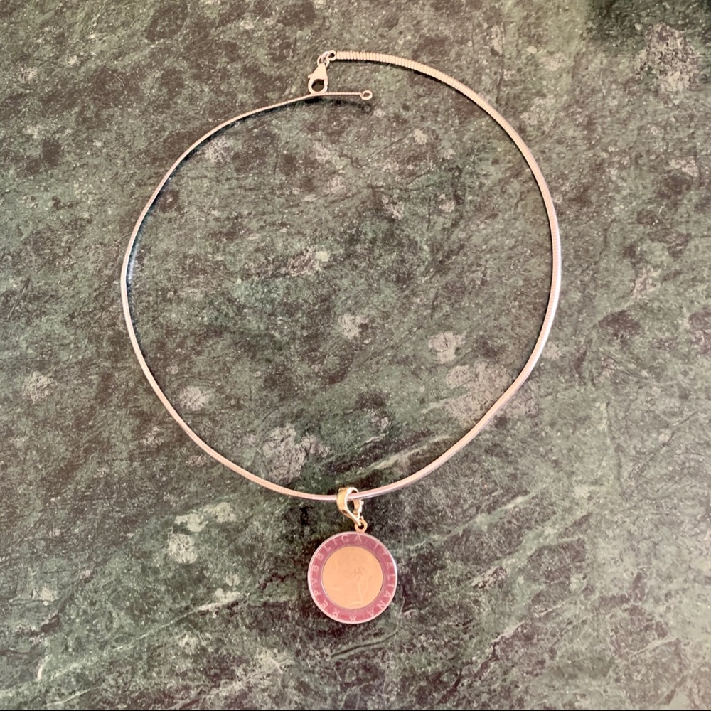 Ladies Authentic Italian Lira Coin Pendant.